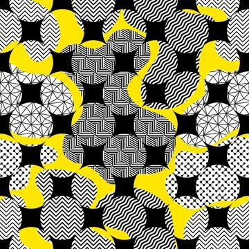 Geometric abstract pattern in patchwork style. Seamless vector イラスト素材