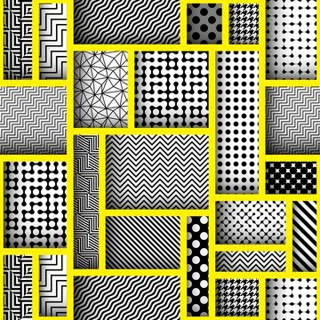 Geometric abstract pattern in patchwork style. Seamless vector Stock Illustration