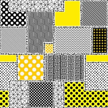 Geometric abstract pattern in patchwork style. Seamless vector 스톡 일러스트