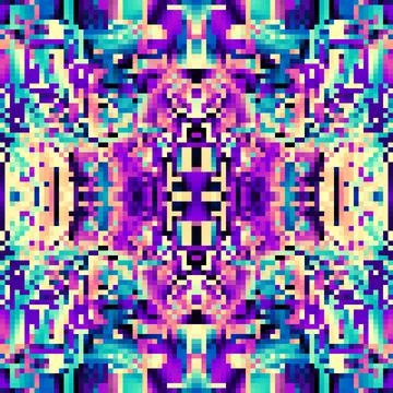 Geometric abstract pattern in pixel art style. Stock Illustration