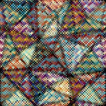 Geometric abstract pattern. Polka dot pattern on low poly background. Stock Illustration