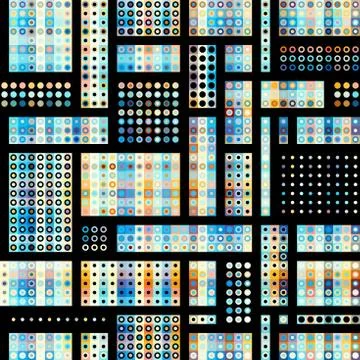 Geometric abstract pattern. Polka dot pattern on low poly background. Vector  Stock Illustration