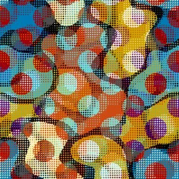 Geometric abstract pattern. Polka dot pattern on low poly background. Illustrazione stock