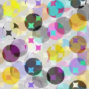 Geometric abstract pattern. Polka dot pattern on low poly background. イラスト素材