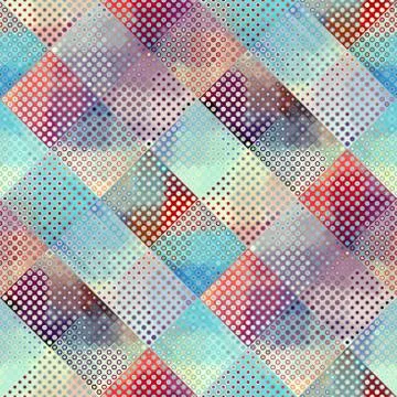 Geometric abstract pattern. Polka dot pattern on low poly background. Stock Illustration