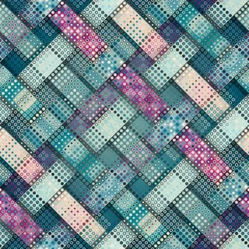 Geometric abstract pattern. Polka dot pattern on low poly background. Illustrazione stock