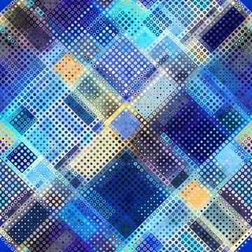 Geometric abstract pattern. Polka dot pattern on low poly background. 스톡 일러스트