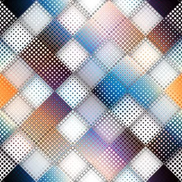 Geometric abstract pattern. Polka dot pattern on low poly background. Illustrazione stock