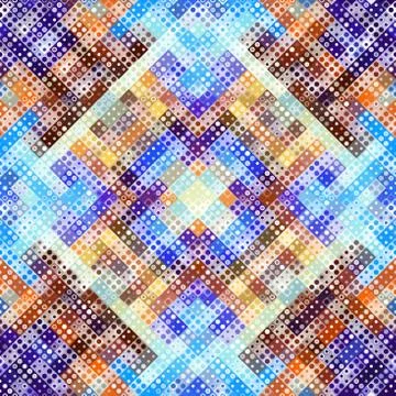 Geometric abstract pattern. Polka dot pattern on low poly background. Stock Illustration