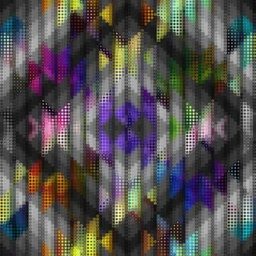 Geometric abstract pattern. Polka dot pattern on low poly background. Stock Illustration