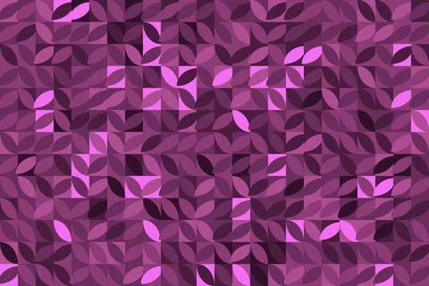 Geometric Abstract Pattern with Purple Leaf Shapes for Digital Background D.. Stock-Illustration