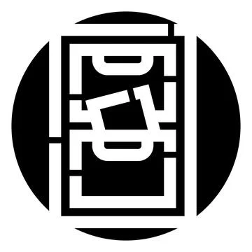 Geometric abstract pattern with rectangular and circular shapes Stock Illustration