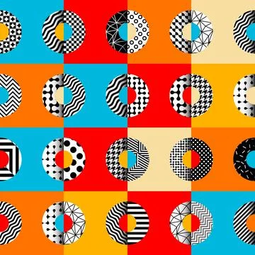 Geometric abstract pattern retro style. Seamless vector pattern. Stock Illustration