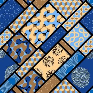 Geometric abstract pattern retro style. Seamless vector pattern. イラスト素材