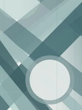 Geometric abstract pattern with teal and light-blue blocks and a circular e.. Stock Illustration