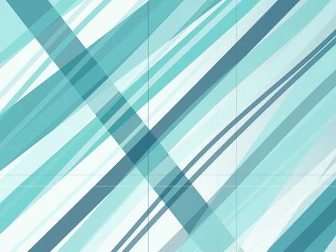 Geometric abstract pattern with teal, blue, and white shapes and diagonal s.. Stock Illustration