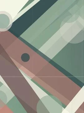 Geometric abstract pattern with teal, sage, and mauve shapes in a soft mode.. Illustrazione stock