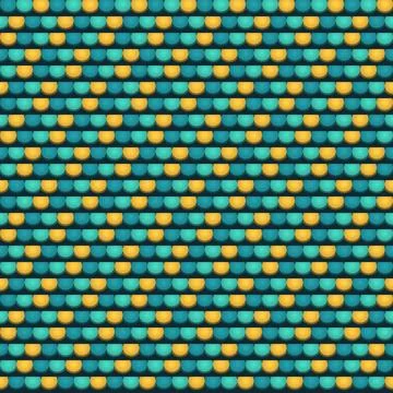 Geometric abstract pattern with turquoise yellow dots on black grid Stock Illustration