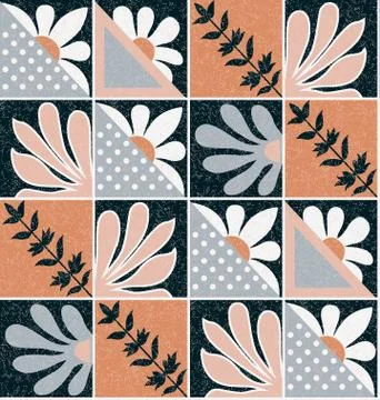 Geometric abstract pattern with wave background Stock Illustration