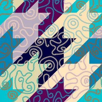 Geometric abstract pattern with a wavy elements. 스톡 일러스트