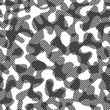 Geometric abstract pattern with wavy shapes. Vector image. Stock Illustration