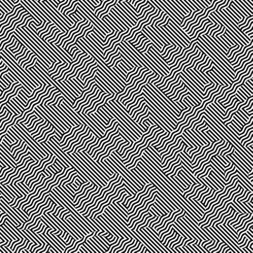 Geometric abstract pattern with wavy shapes. Vector image. Stock Illustration