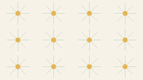 Geometric abstract pattern with yellow center dots and diagonal lines on wh.. Stock Illustration