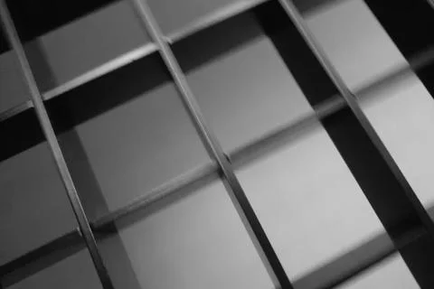 Geometric Abstract Patterns with Black Grids in Monochrome Tone 写真素材