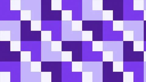 Geometric abstract pixel art pattern with purple and white squares Stock Illustration