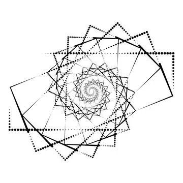 Geometric abstract rectangular shape from lines and dots Illustrazione stock