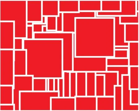 Geometric abstract red background with white outline Stock Illustration