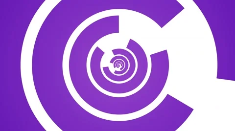 Geometric abstract rotating circle motion background loop purple white Video stock 67340074