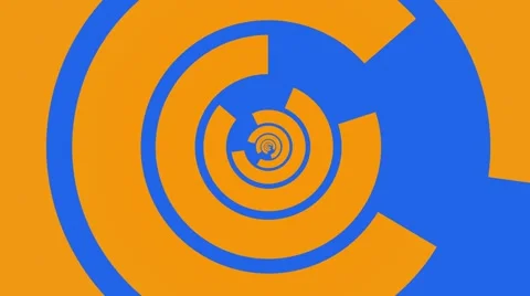 Geometric abstract rotating circle motion background loop blue oranage Stock Footage 67340358