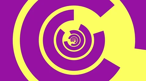 Geometric abstract rotating circle motion background loop purple yellow Stock Footage 67340433