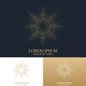 Geometric abstract round form with connected line and dots. Graphic composition Stock Illustration