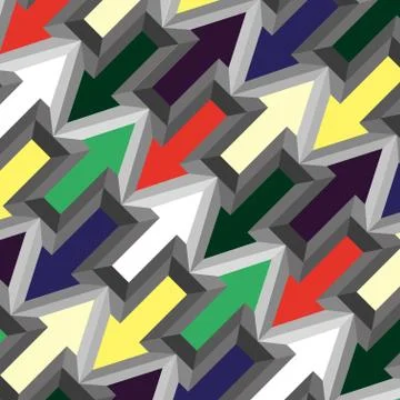 Geometric abstract seamless pattern background, geometric background, arrows Stock Illustration