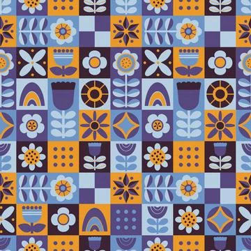 Geometric abstract seamless pattern. Colorful minimalism repeatable pattern.. Illustrazione stock