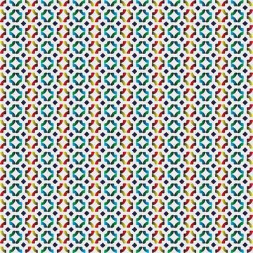 Geometric Abstract Seamless Pattern with Colorful Gradient Shapes Stock Illustration