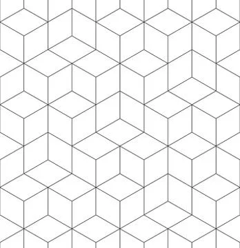 Geometric abstract seamless pattern cube lines background texture Illustrazione stock