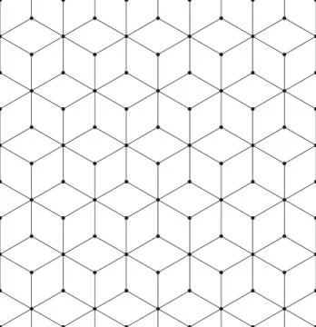 Geometric abstract seamless pattern cube lines background texture Illustrazione stock