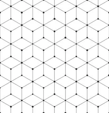 Geometric abstract seamless pattern cube lines background texture Stock Illustration