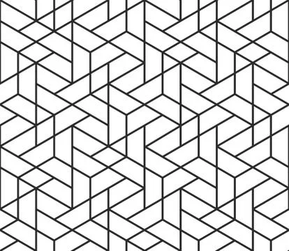 Geometric abstract seamless pattern cube lines background texture Stock Illustration