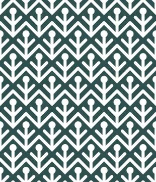 Geometric abstract seamless pattern. Modern texture with white folk ornamental Stock Illustration