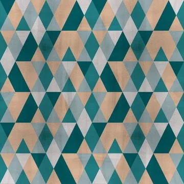 Geometric abstract seamless pattern in pink with turquoise colors Illustrazione stock