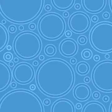 Geometric abstract seamless pattern random azure rings light blue background Stock Illustration