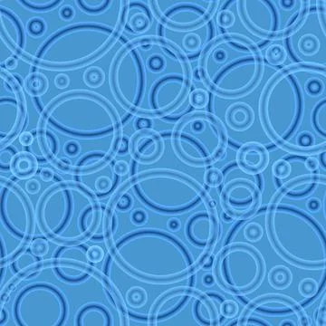 Geometric abstract seamless pattern random azure rings light blue background Stock Illustration