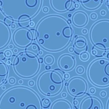 Geometric abstract seamless pattern random azure rings light blue background Stock Illustration