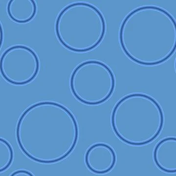 Geometric abstract seamless pattern random azure rings light blue background Stock Illustration