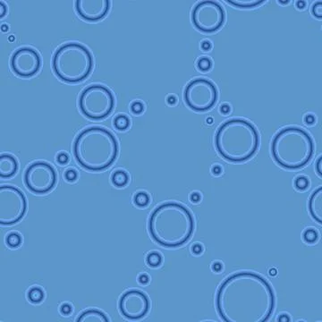 Geometric abstract seamless pattern random azure rings light blue background Stock Illustration