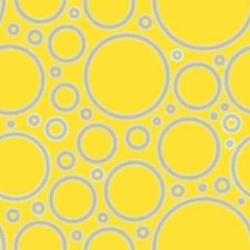 Geometric abstract seamless pattern randomly azure rings on yellow background Stock Illustration